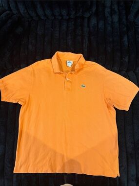 Lacoste Orange Short-Sleeve Pique Polo Shirt